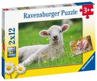 Ravensburger puzzel 2 x 12 stukjes boederijdieren - thumbnail