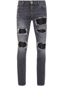 Philipp Plein mid-rise distressed jeans - Noir