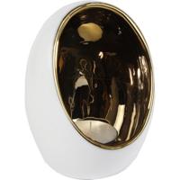 Gifts Amseterdam Theelichthouder Pim L Goud/wit Aardew 11,5x 11,5x15cm