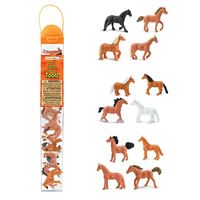 Plastic speelgoed figuren paarden 12 stuks   - - thumbnail