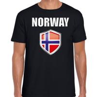 Noorwegen vlag thema landen t-shirt - zwart - voor heren - Supporters kleding - korte mouwen