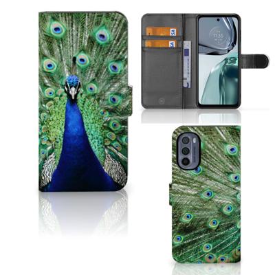 Motorola Moto G62 5G | Telefoonhoesje | Met pasjeshouder | Pauw