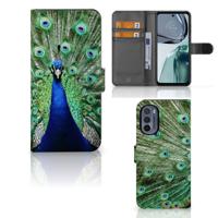 Motorola Moto G62 5G | Telefoonhoesje | Met pasjeshouder | Pauw