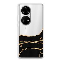 Gouden marmer: Huawei P50 Pro Transparant Hoesje Gouden marmer: Huawei P50 Pro Transparant Hoesje