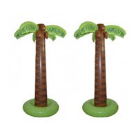 2x stuks decoratie opblaasbare Hawaii palmboom 165 cm - Opblaasfiguren