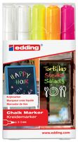 Edding krijtmarker e-4095, geassorteerde kleuren, etui van 5 stuks