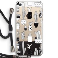 Cactusmotief: iPhone 5 / 5S / SE Transparant Hoesje met koord