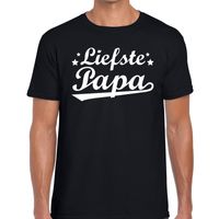 Liefste papa cadeau t-shirt zwart heren 2XL  - - thumbnail