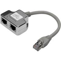 Digitus RJ45 Netwerk Adapter CAT 5, CAT 5e [1x RJ45-stekker - 2x RJ45-bus] Grijs