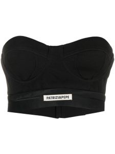 Patrizia Pepe haut bustier à patch logo - Noir