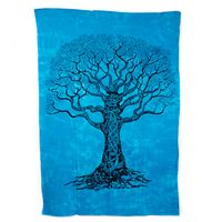 Authentiek Wandkleed Katoen Tree of Life Blauw (215 x 135 cm) Authentiek Wandkleed Katoen Tree of Life Blauw (215 x 135 cm)