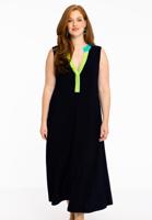 Yoek Jurk mouwloos colorblock | Blauw | Maat 46/48