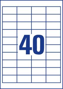 Avery 3657 etiket Rechthoek Permanent Wit 4000 stuk(s)
