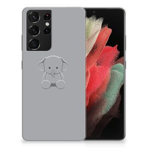 Samsung Galaxy S21 Ultra Telefoonhoesje met Naam Grijs Baby Olifant