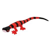 Knuffeldier Gekko Hagedis - zachte pluche stof - premium kwaliteit knuffels - rood/zwart - 112 cm   - - thumbnail