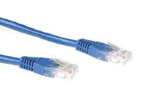 ACT Blauwe 0,5 meter U/UTP CAT6A patchkabels met RJ45 connectoren