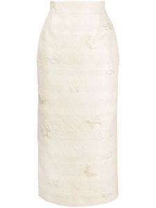 Roberto Cavalli jupe crayon à motif papillon en jacquard - Tons neutres