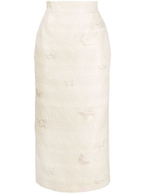 Roberto Cavalli jupe crayon à motif papillon en jacquard - Tons neutres