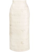 Roberto Cavalli jupe crayon à motif papillon en jacquard - Tons neutres