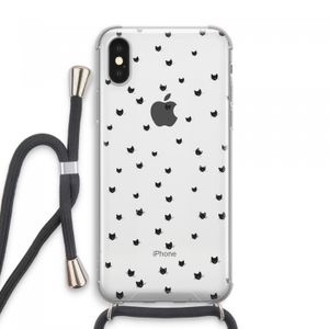 Kleine kattenkopjes: iPhone XS Max Transparant Hoesje met koord