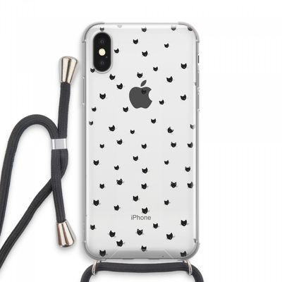 Kleine kattenkopjes: iPhone XS Max Transparant Hoesje met koord