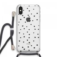 Kleine kattenkopjes: iPhone XS Max Transparant Hoesje met koord