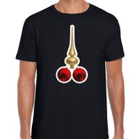 Foute humor Kerst t-shirt kerstballen zwart voor heren