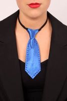 Mini stropdas blauw met strass steentjes - thumbnail