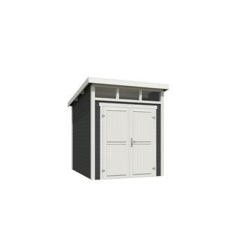 Blokhut Kibo 2 200x250 Carbon Grey-Wit - Outdoor life