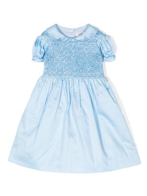 Rachel Riley robe brodée à panneaux froncés - Bleu