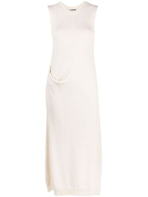 Jil Sander robe longue en maille fine - Tons neutres