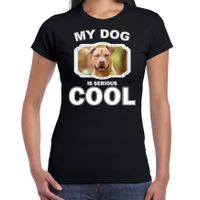 Honden liefhebber shirt Staffordshire bull terrier my dog is serious cool zwart voor dames