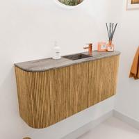 Toiletmeubel Mondiaz Joya Dlux | 93.2 cm | Meubelkleur Oak | Faye wastafel Oza Wasbak Midden | 1 kraangat