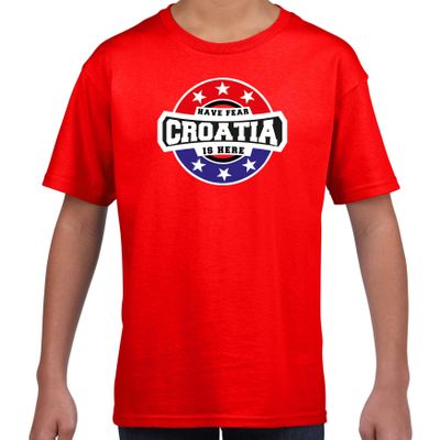 Have fear Croatia is here / Kroatie supporter t-shirt rood voor kids