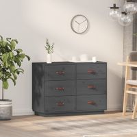 Dressoir 100x40x75 cm massief grenenhout grijs - thumbnail