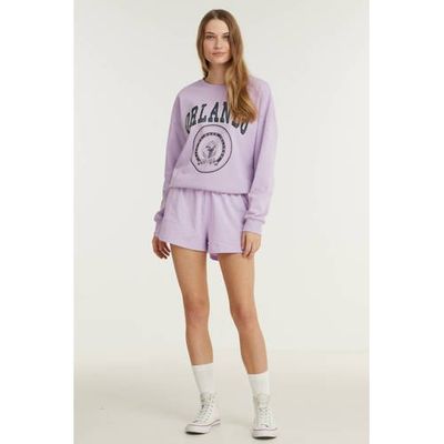 ONLY sweater met printopdruk lila ONLY sweater met printopdruk lila