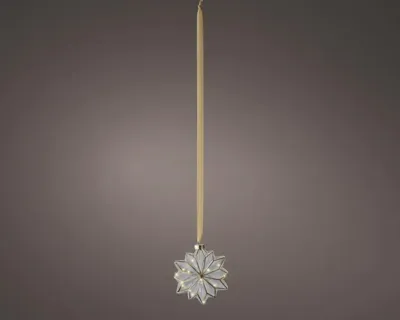 Lumineo micro LED bloem wit 15 lampjes Ø 19 x 8cm, warm wit