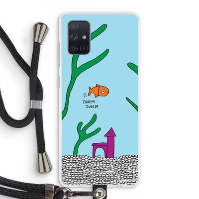 Aquarium: Samsung Galaxy A71 Transparant Hoesje met koord