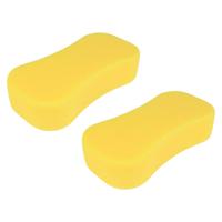 Autospons foam - 2x - geel - foam - 22 x 11 x 6 cm - autowas spons
