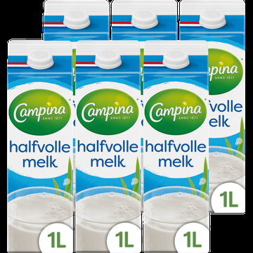 Campina Halfvolle Melk 6 x 1L Pak bij Jumbo