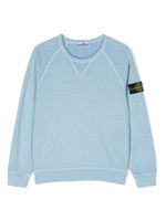 Stone Island Junior sweat en coton à patch logo - Bleu