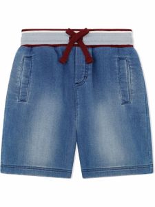 Dolce & Gabbana Kids short en jean à patch logo - Bleu