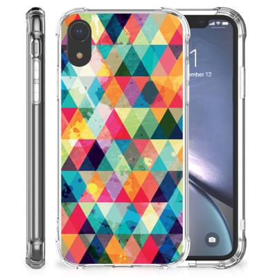 Apple iPhone Xr Doorzichtige Silicone Hoesje Geruit Apple iPhone Xr Doorzichtige Silicone Hoesje Geruit