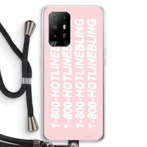 Hotline bling pink: Oppo A95 5G Transparant Hoesje met koord