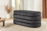 Extravagante gestoffeerde bank VOGUE 115 cm grijs fluwelen bank met opbergruimte - 46687