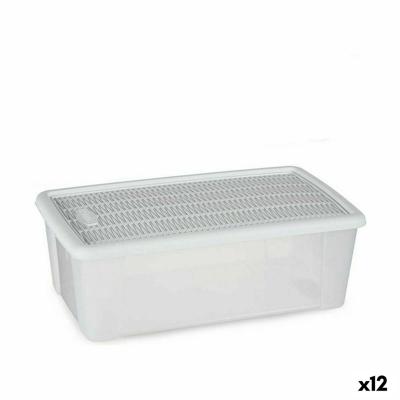 Opbergbak met Deksel Stefanplast Elegance Wit Plastic 5 L 19,5 x 11,5 x 33 cm (12 Stuks)