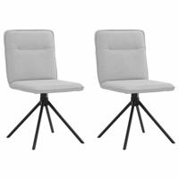 Eetkamerstoelen 2 st stof wolk grijs