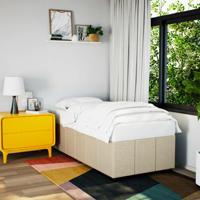Bedframe zonder matras 80x200 cm stof crèmekleurig