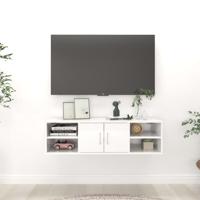Wandschap 102x30x29 cm spaanplaat hoogglans wit