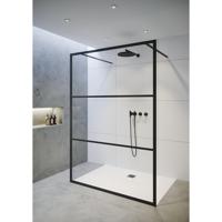 Riho Grid Douchewand - 200x90cm - zwart G004029121